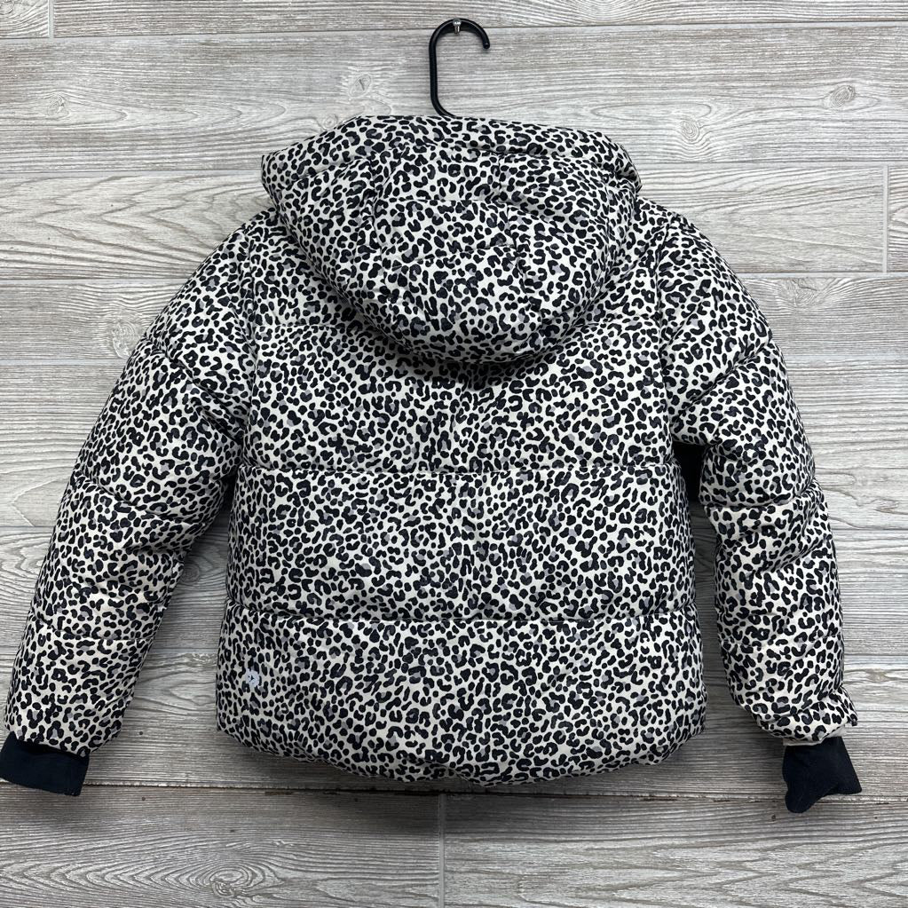 Hooded Puffer Coat Animal Print 8