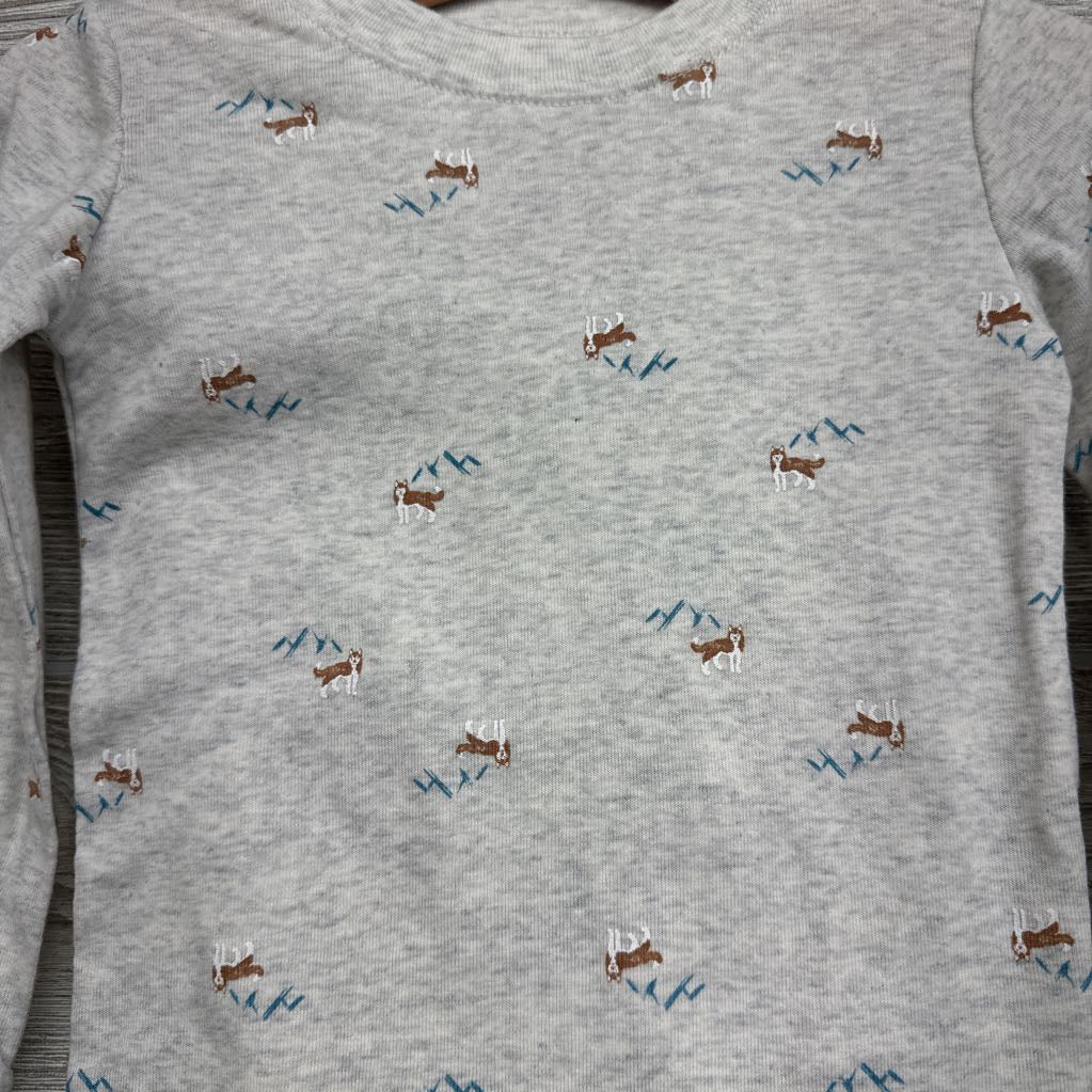 Quilted Vest, LS Bodysuit Dogs & Carpenter Pants 24M