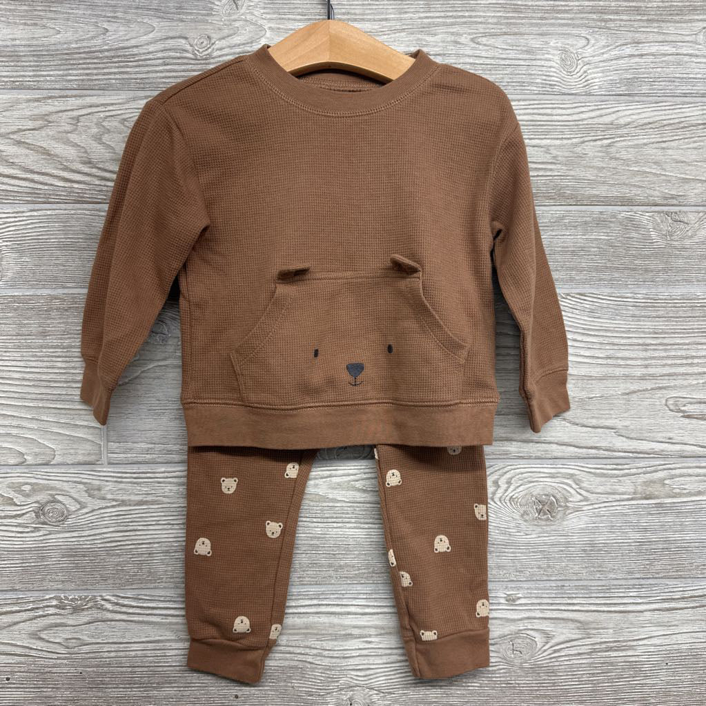LS Waffle Knit Shirt & Joggers Teddy Bears 24M