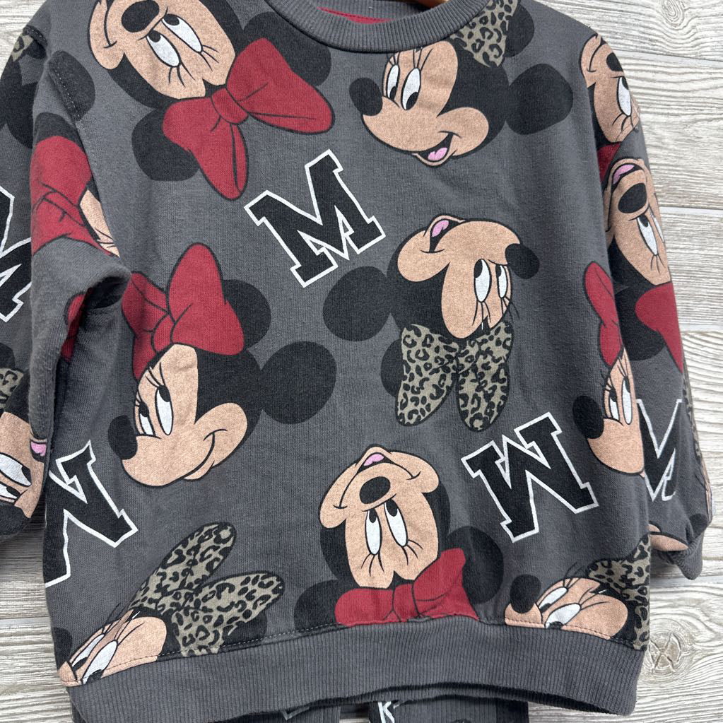 Crewneck & Jogger Sweatpants Minnie Mouse Animal Print Bows