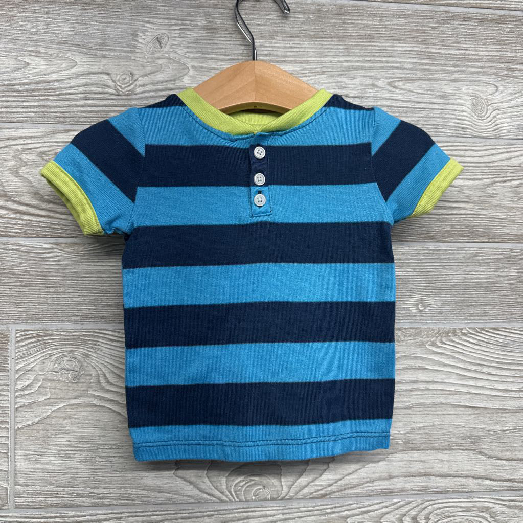 2 Pc Henley PJs Stripes 12M