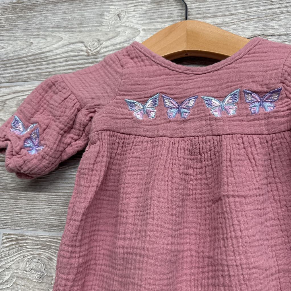 LS Muslin Outfit Embroidered Butterflies 3M