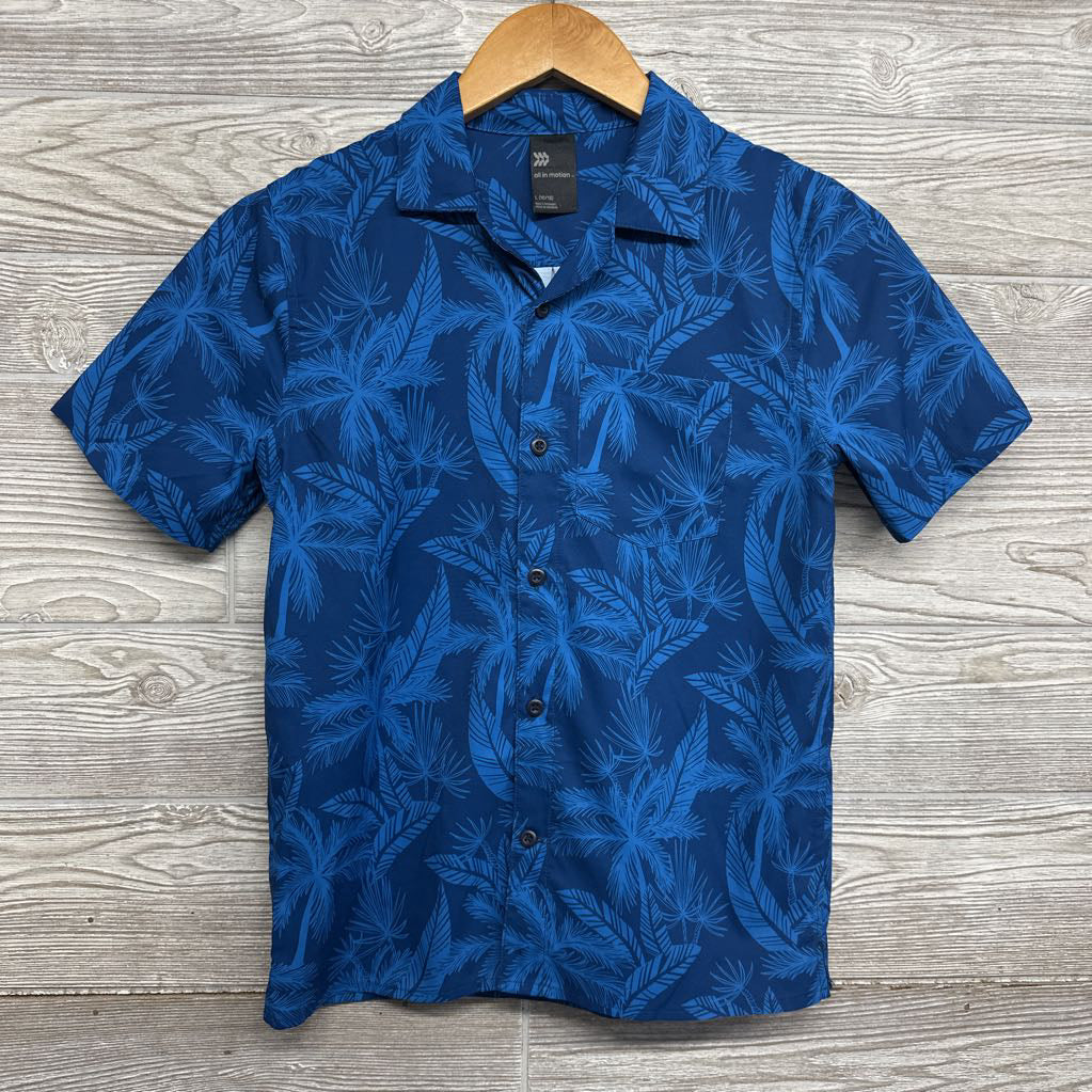 Quick Dry Button Up Shirt Palm Trees 10-12