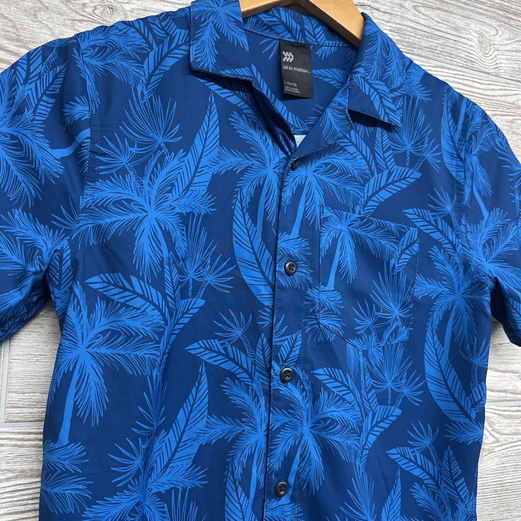 Quick Dry Button Up Shirt Palm Trees 10-12