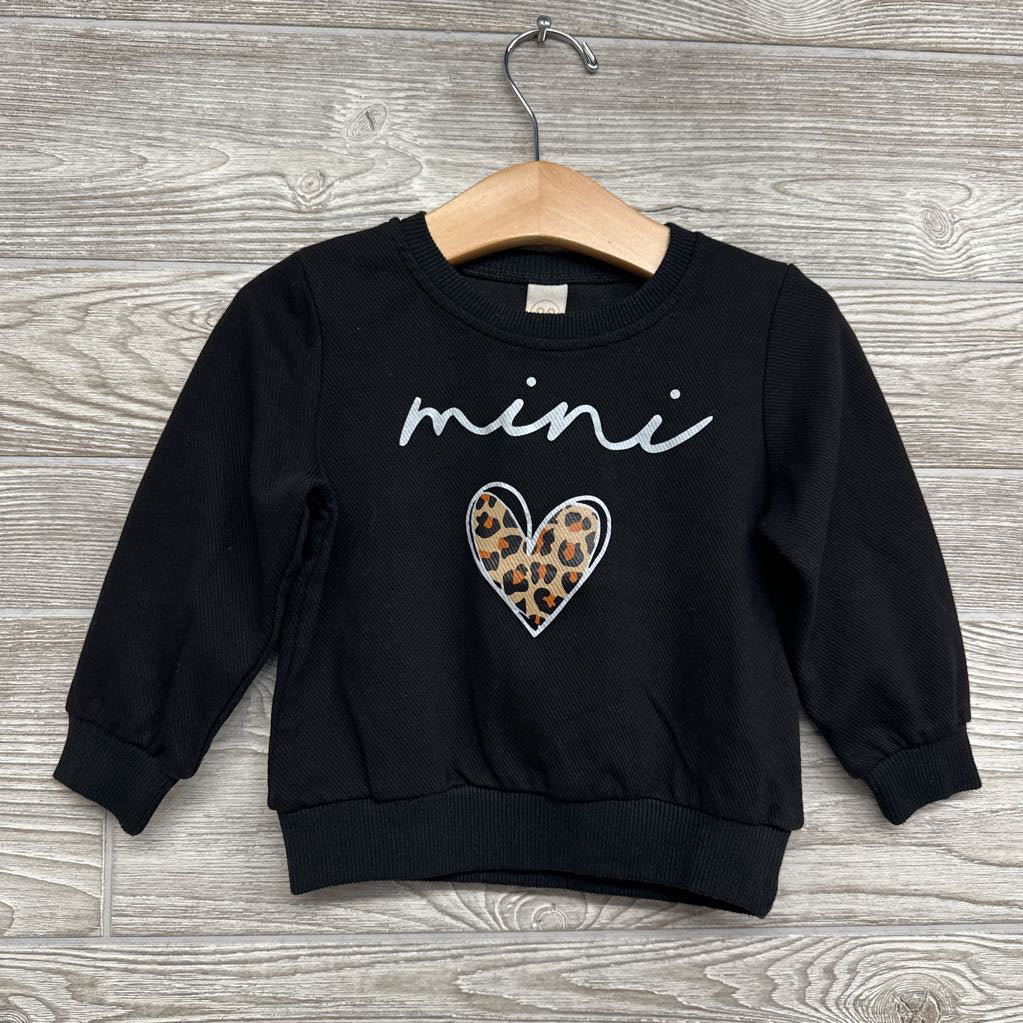 Crewneck Mini Animal Print Heart 18-24M