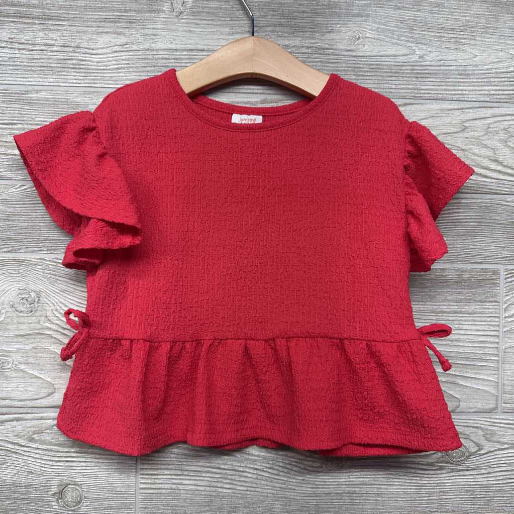 Textured Flutter Sleeve Peplum Shirt 4T