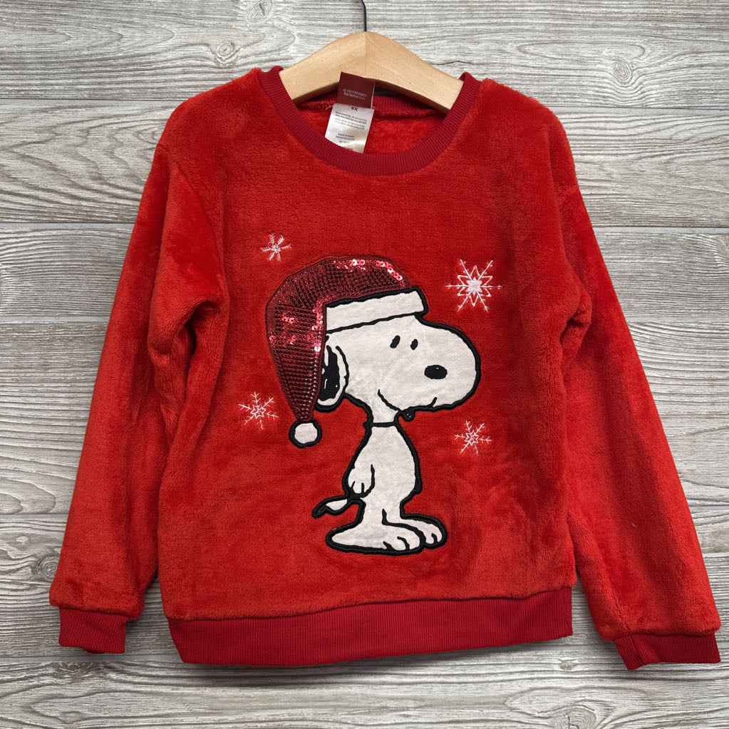 Plush Crewneck Sequin Santa Snoopy 6X