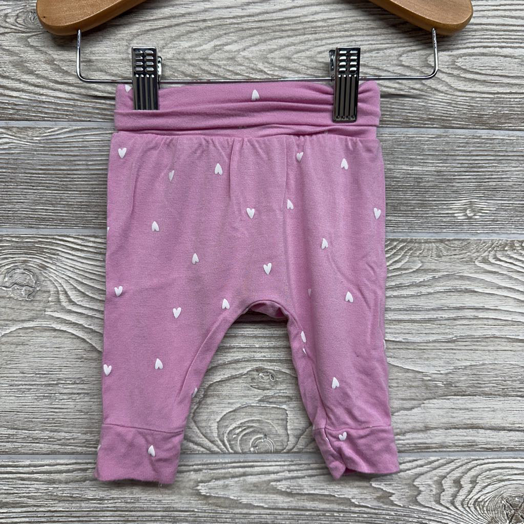 LS Bamboo Shirt & Fold Over Pants Hearts 3M