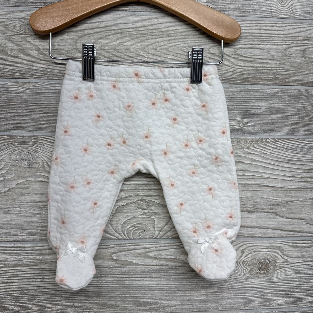 LS Quilted Side Snap Shirt Daddy's Girl Mommy's World & Footed Pants Flowers 0-3M