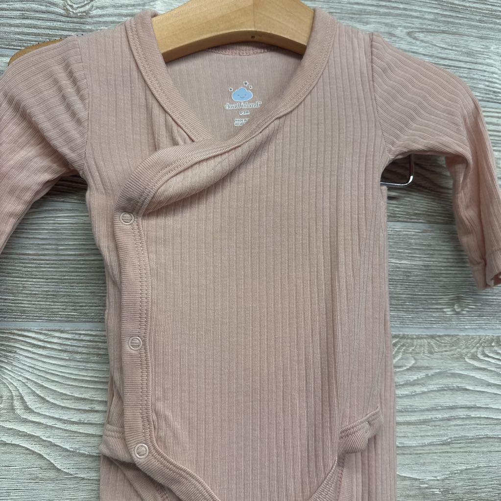 LS Ribbed Modal Side Snap Bodysuit & Pants 0-3M