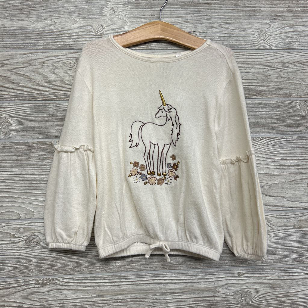LS Hacci Shirt Unicorn Flowers 5T