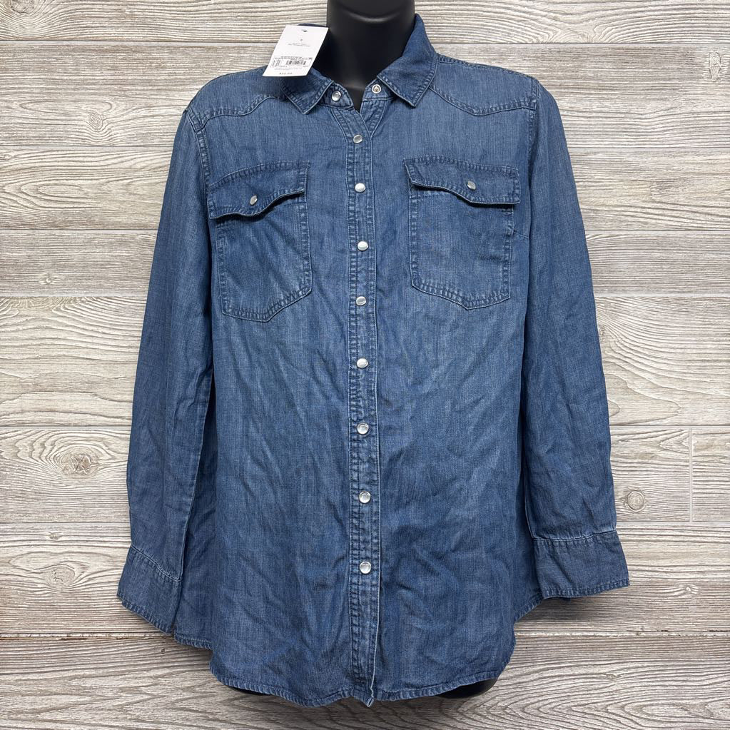 NEW Chambray Pearl Snap Western Shirt Small