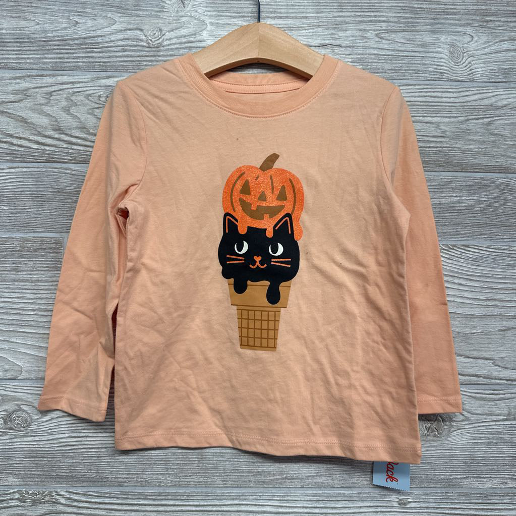 NEW LS Shirt Cat W/ Glitter Pumpkin 4t