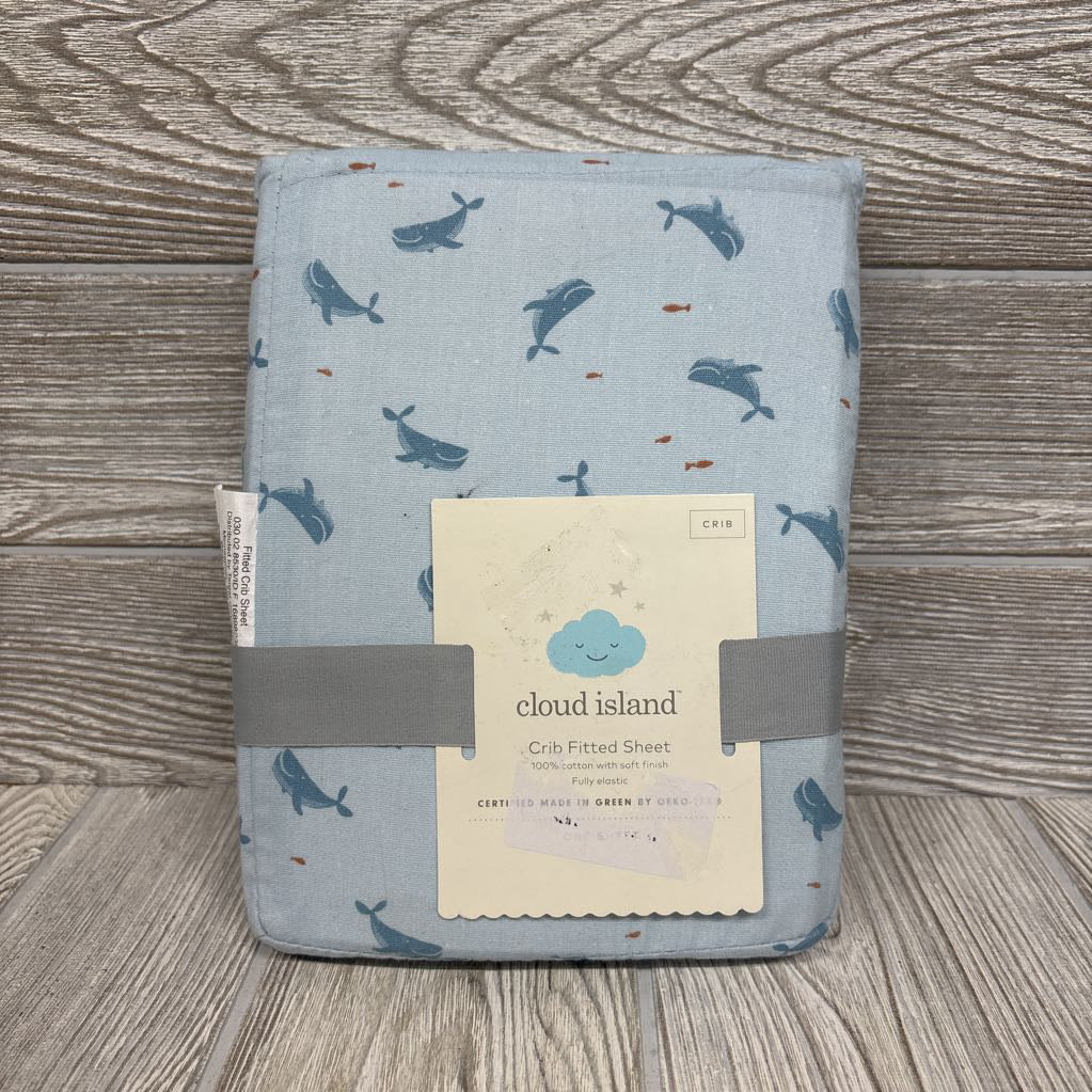 NEW Fitted Crib Sheet Whales Fish