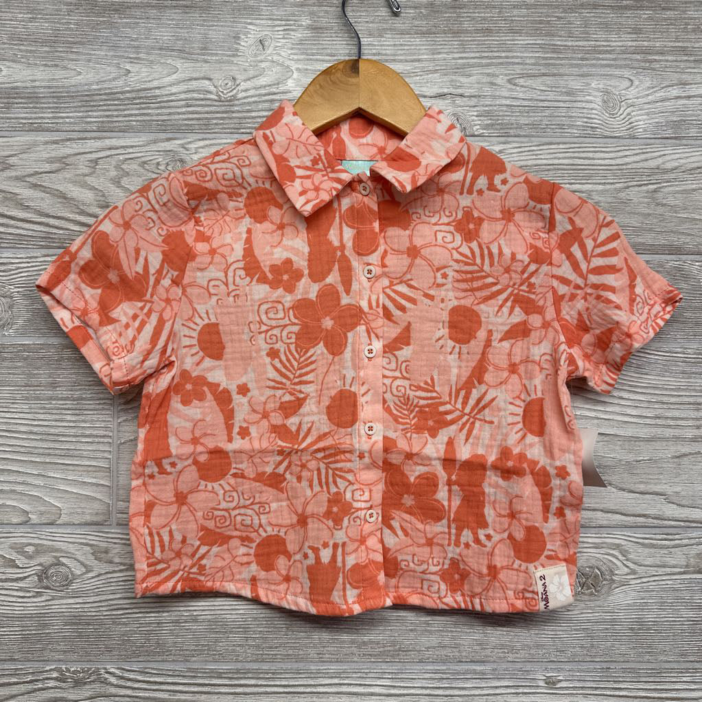 NEW Muslin Button Up SS Shirt Flowers 6-7