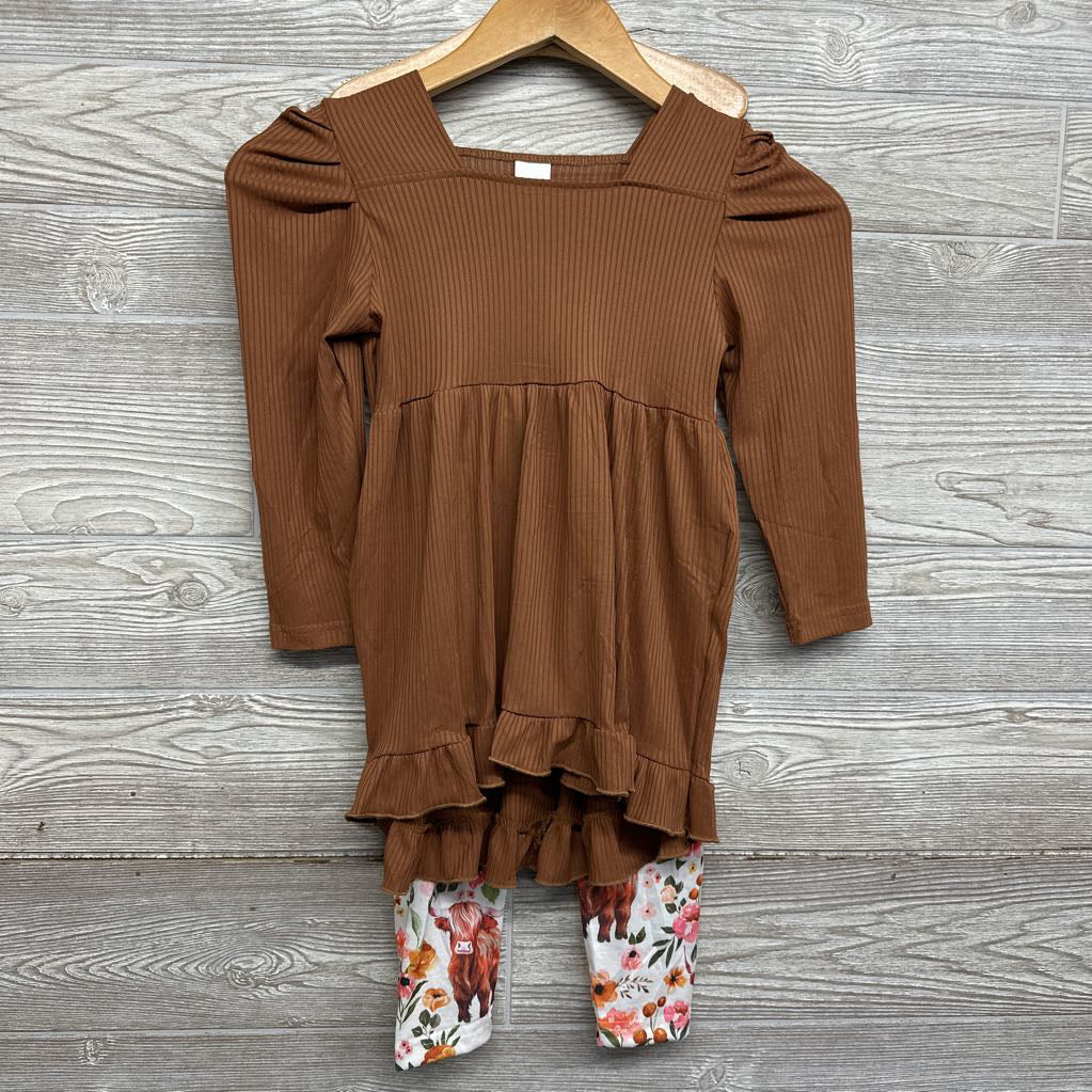 Ribbed Tunic & Floral Leggings 5-6