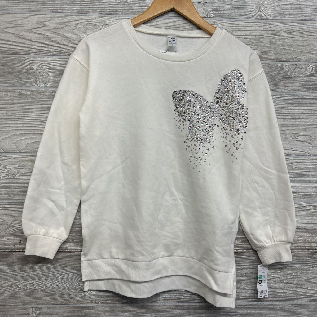NEW Crewneck Sequin Glitter Butterfly 14
