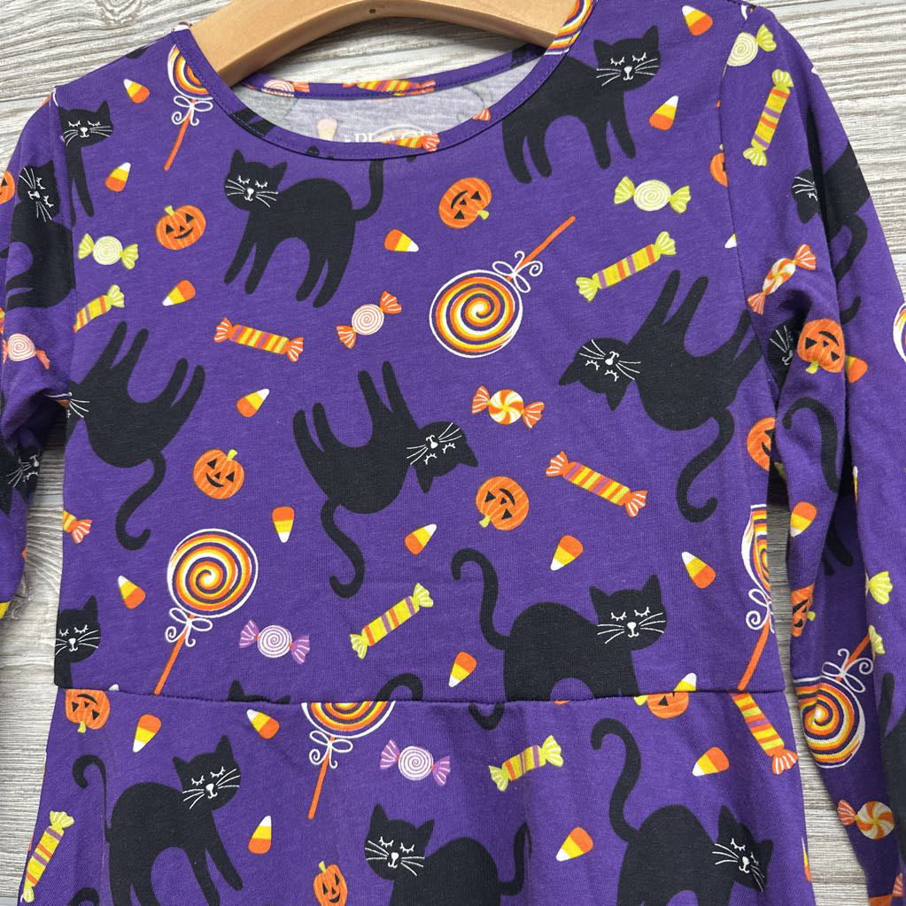 LS Dress Black Cats, Candy & Pumpkins 5-6