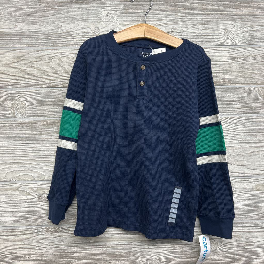 NEW LS Waffle Knit Henley Shirt 7