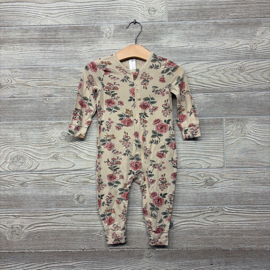 Footless Viscose Sleeper Flowers 12M
