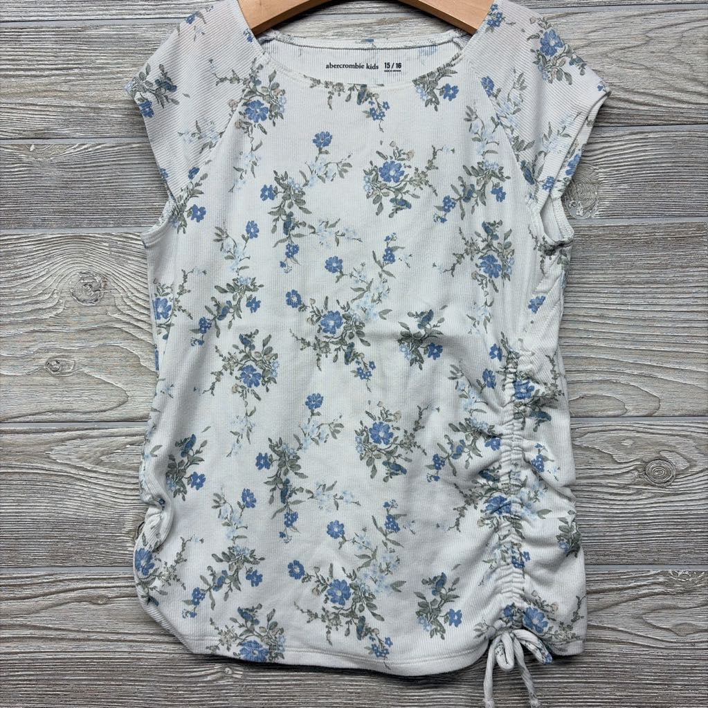Ribbed Cap Sleeve Shirt Flowers 15-16
