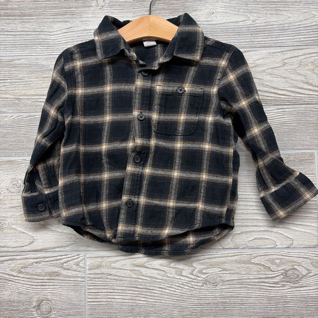 LS Plaid Button Up Flannel Shirt 2T