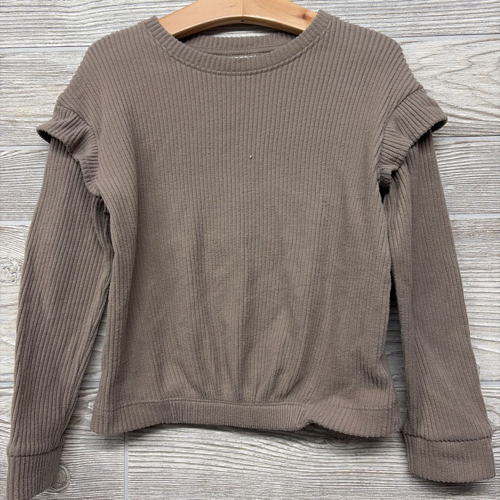 LS Ribbed Shirt Ruffles 5T