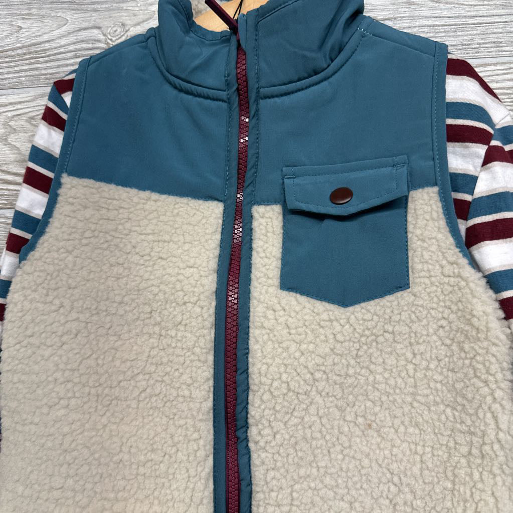 NEW LS Shirt Stripes & Plush Vest 5