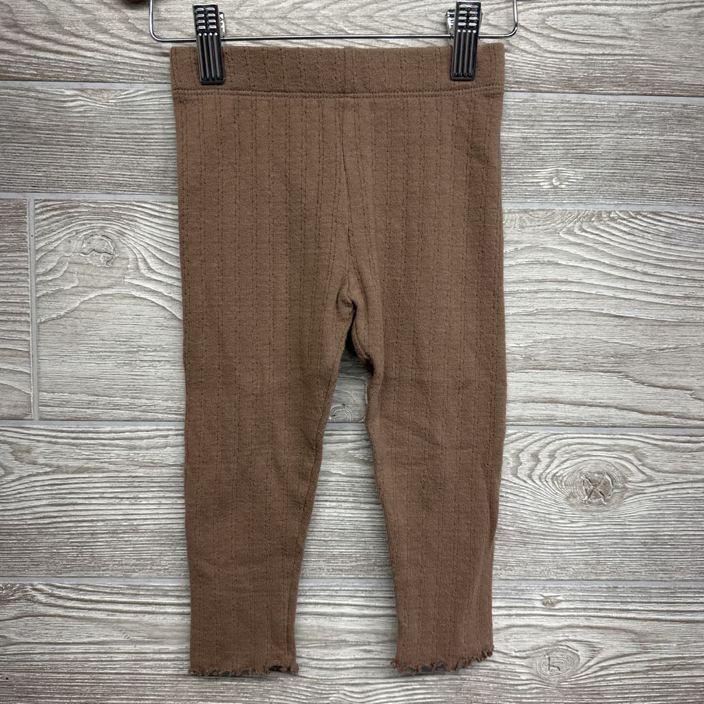 LS Pointelle Mock Neck Shirt & Ribbed Leggings 24M