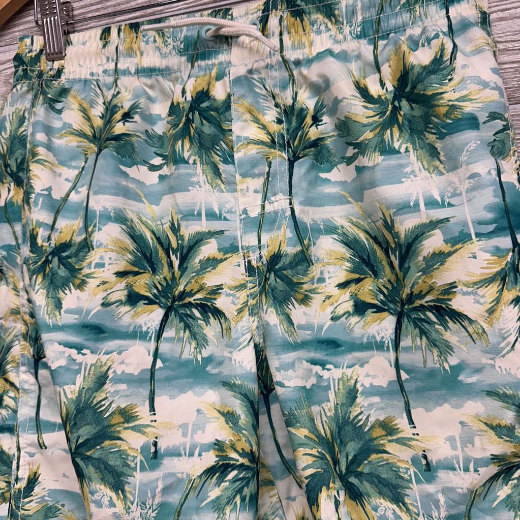 Drawstring Swim Trunks Palm Trees 14-16