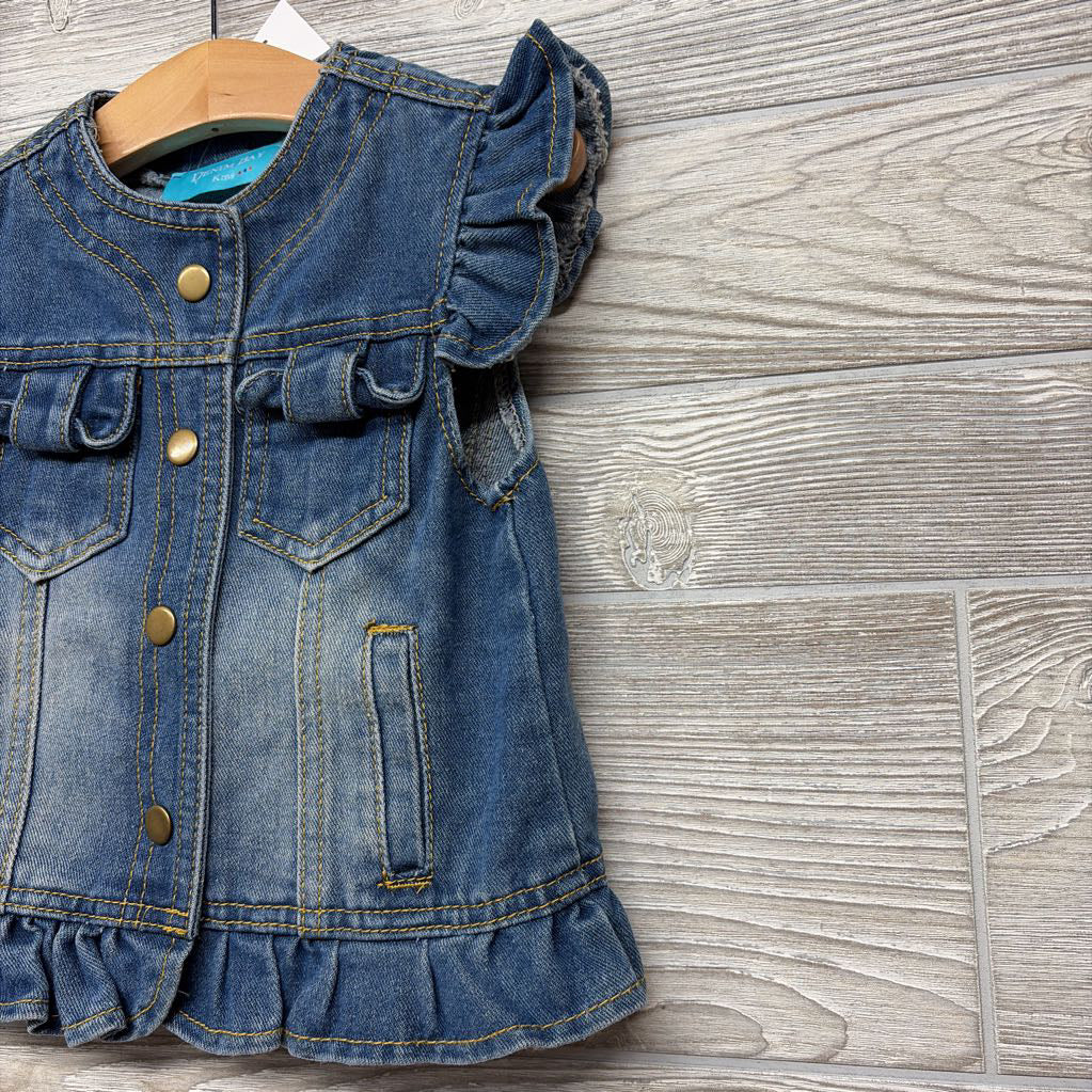 NEW Denim Vest Ruffle Trim 4T