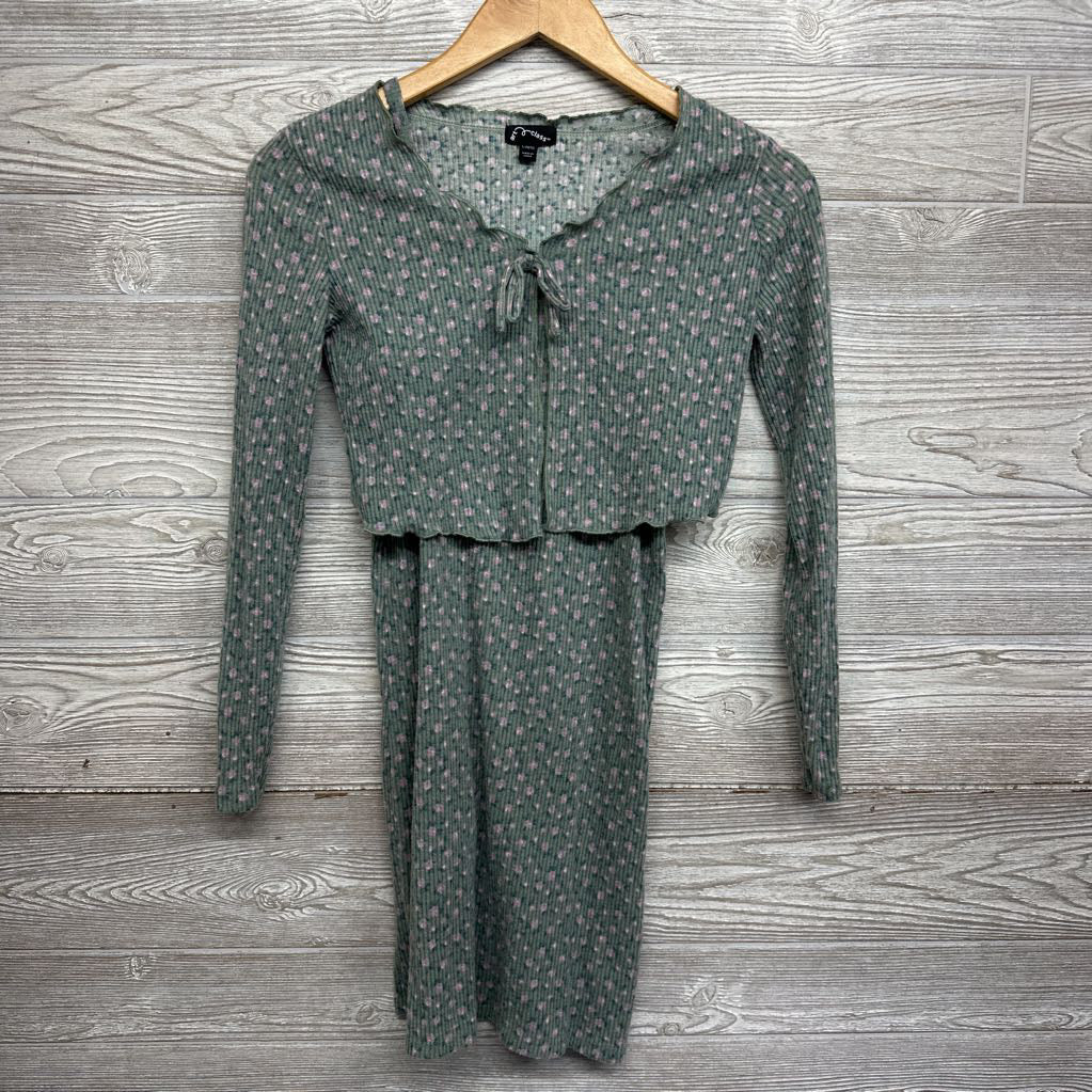 Ribbed Tank Dress & LS Wrap Flowers 10-12