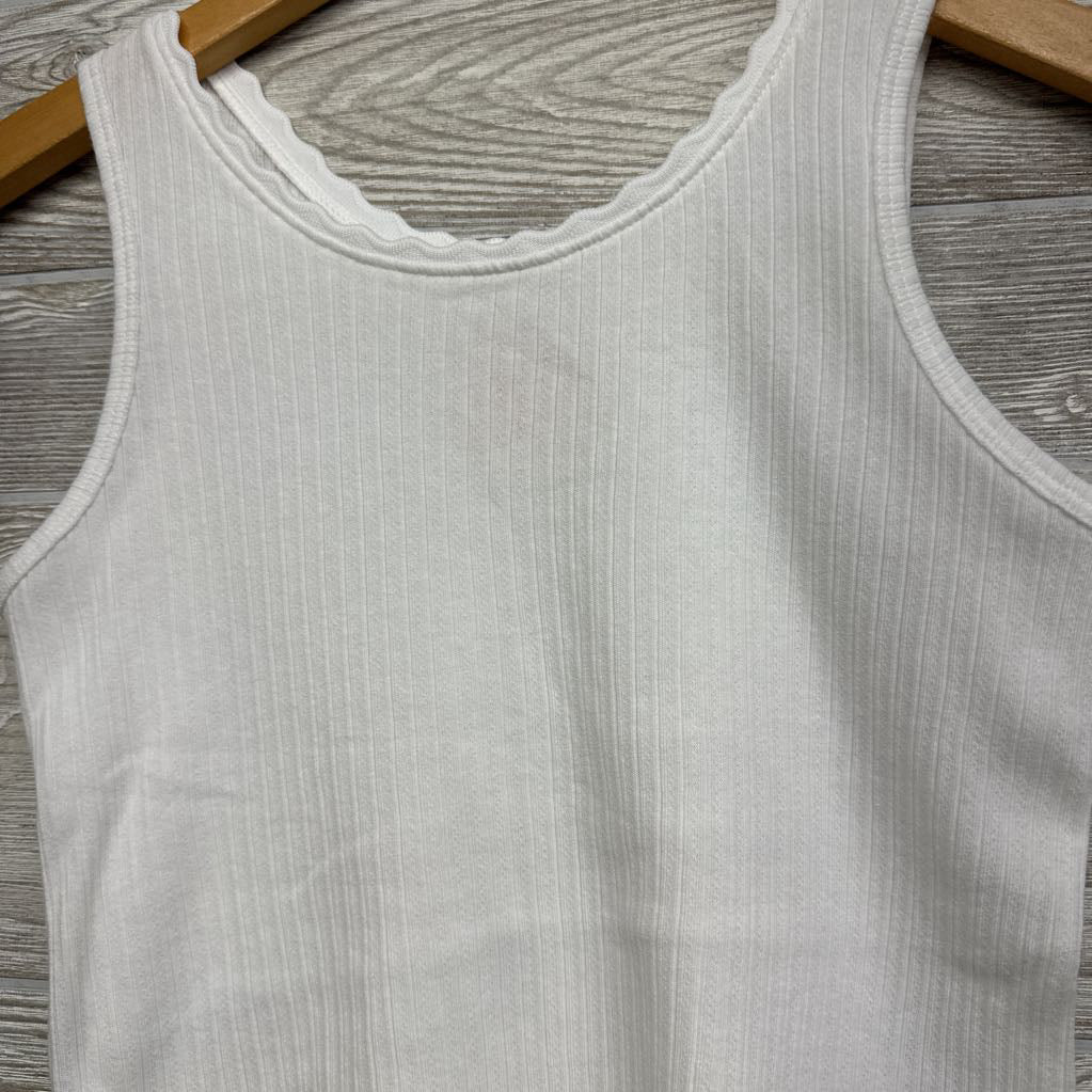 Pointelle Tank Top Scallop Trim 10-12