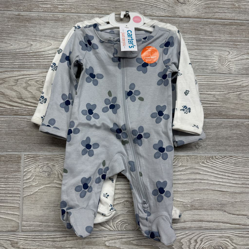 NEW 2 Pk Sleepers Flowers NB
