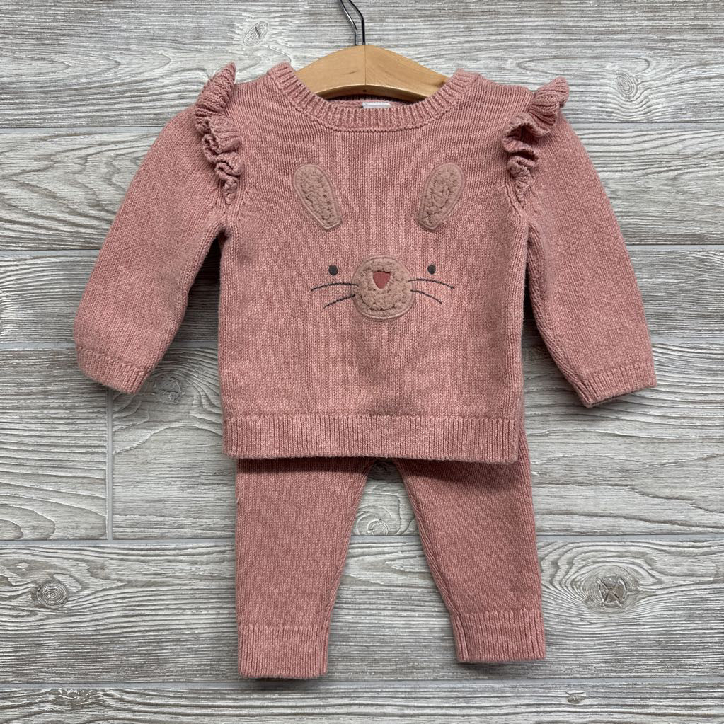 Knit Sweater & Pants Bunny Face 9M