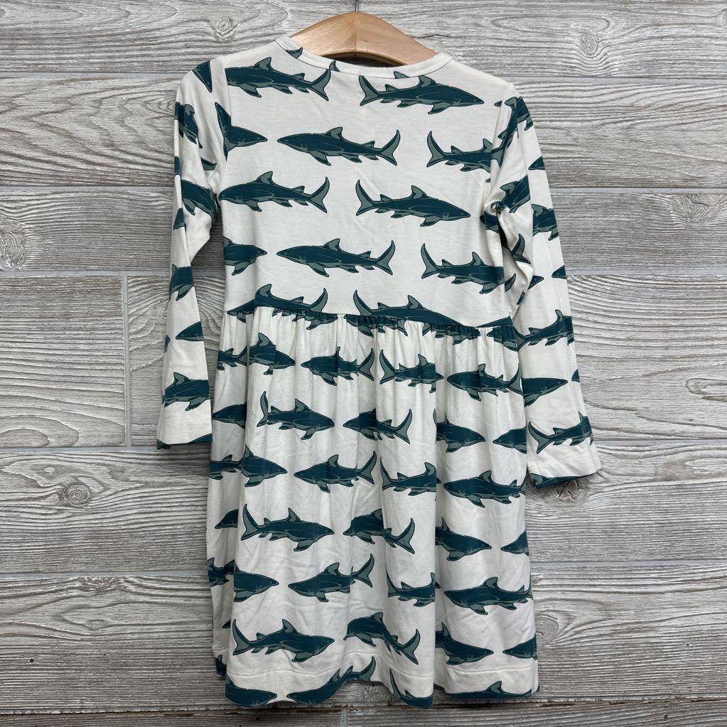 NEW LS Button Up Bamboo Dress Sharks 4T