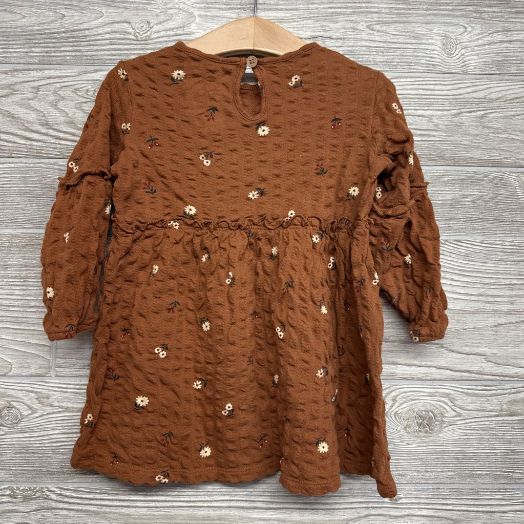 LS Textured Dress Flowers Ruffle 24M