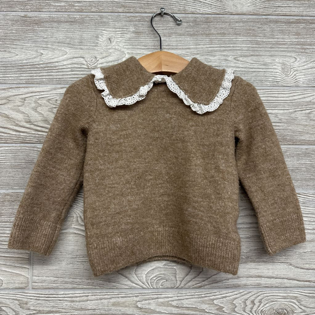 Eyelet Trim Collared Sweater 12M