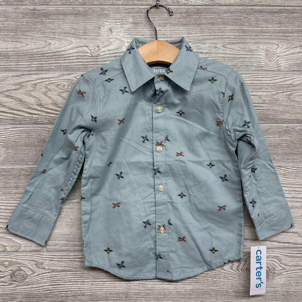 NEW Button Up Shirt Airplanes 2t