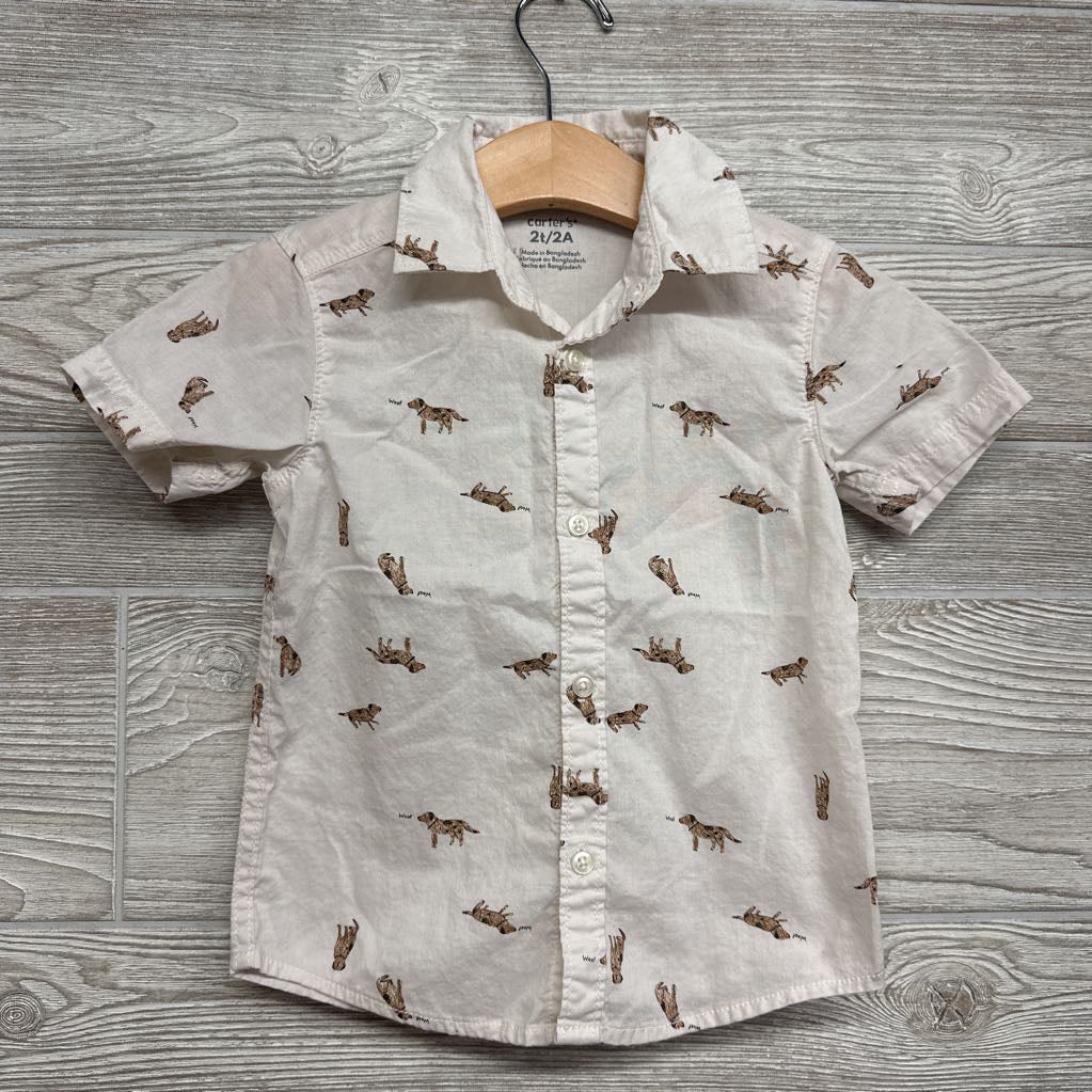 Button Up SS Shirt Dogs 2t