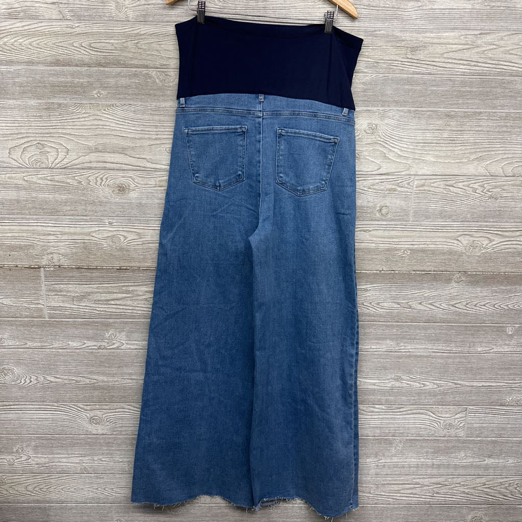 Full Panel Wide Leg Jeans Frayed XL