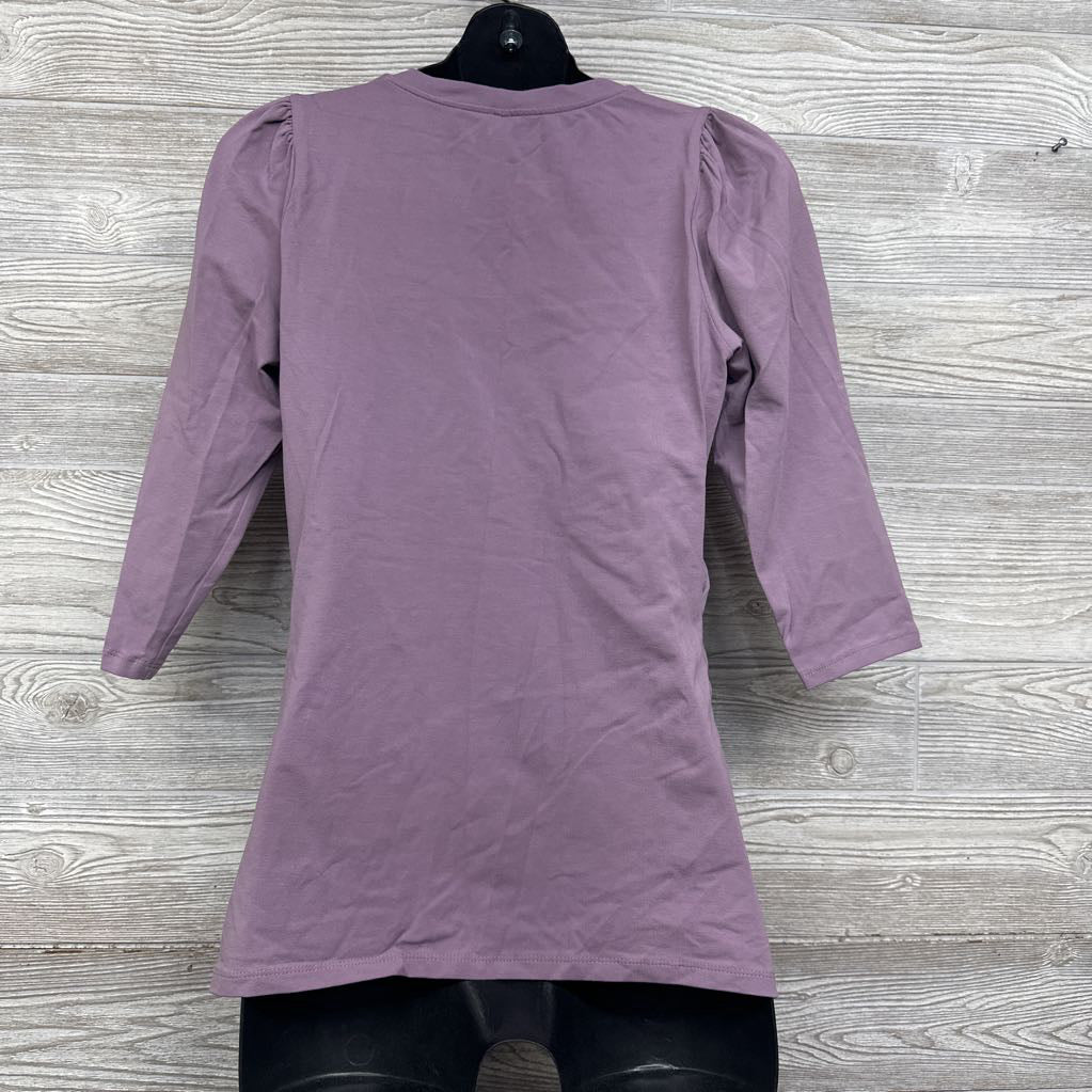 Puff Shoulder Ruched Shirt Small