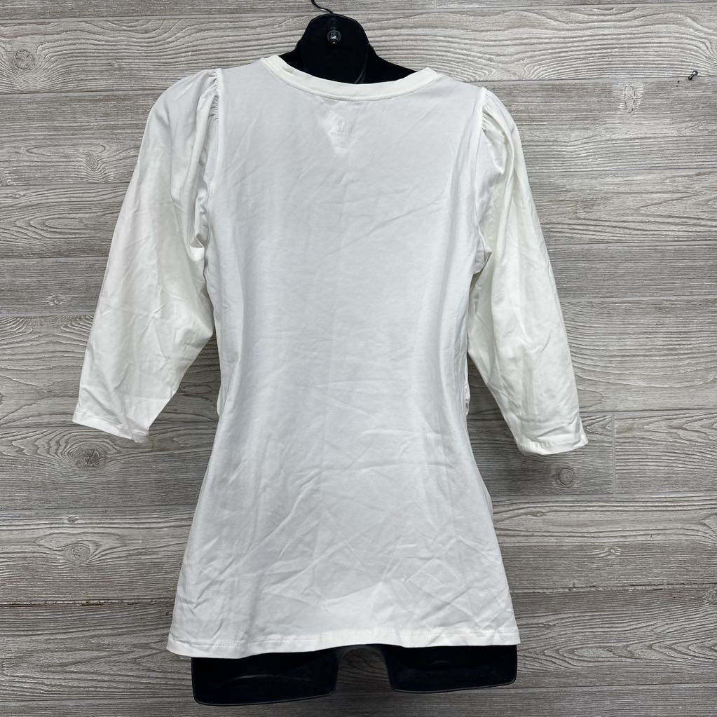 Puff Shoulder Ruched Shirt Small