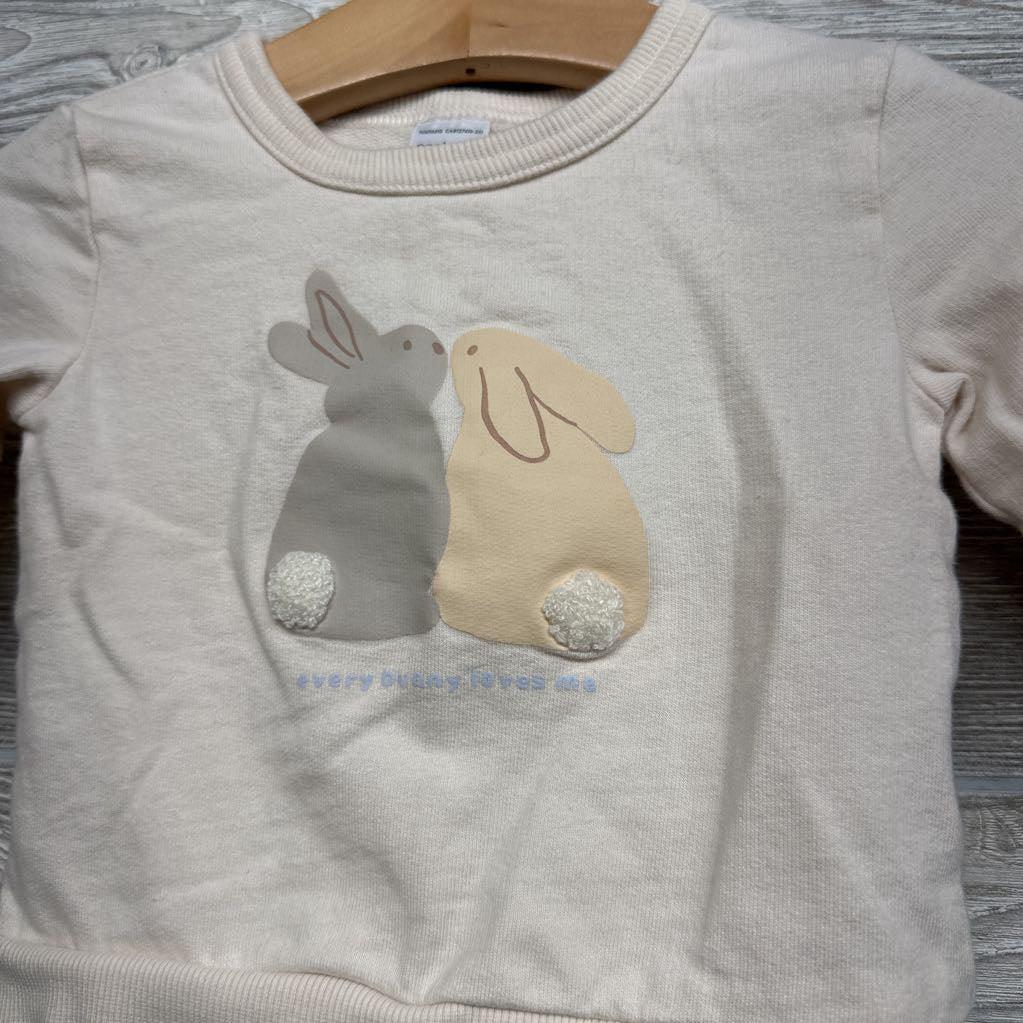 Crewneck Bunnies & French Terry Pants Easter Baskets 6M