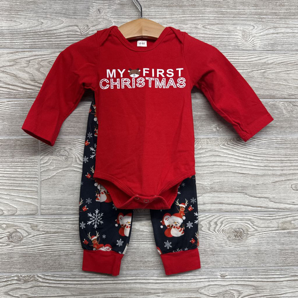 LS Bodysuit My First Christmas & Joggers Santa Reindeer 6-9M