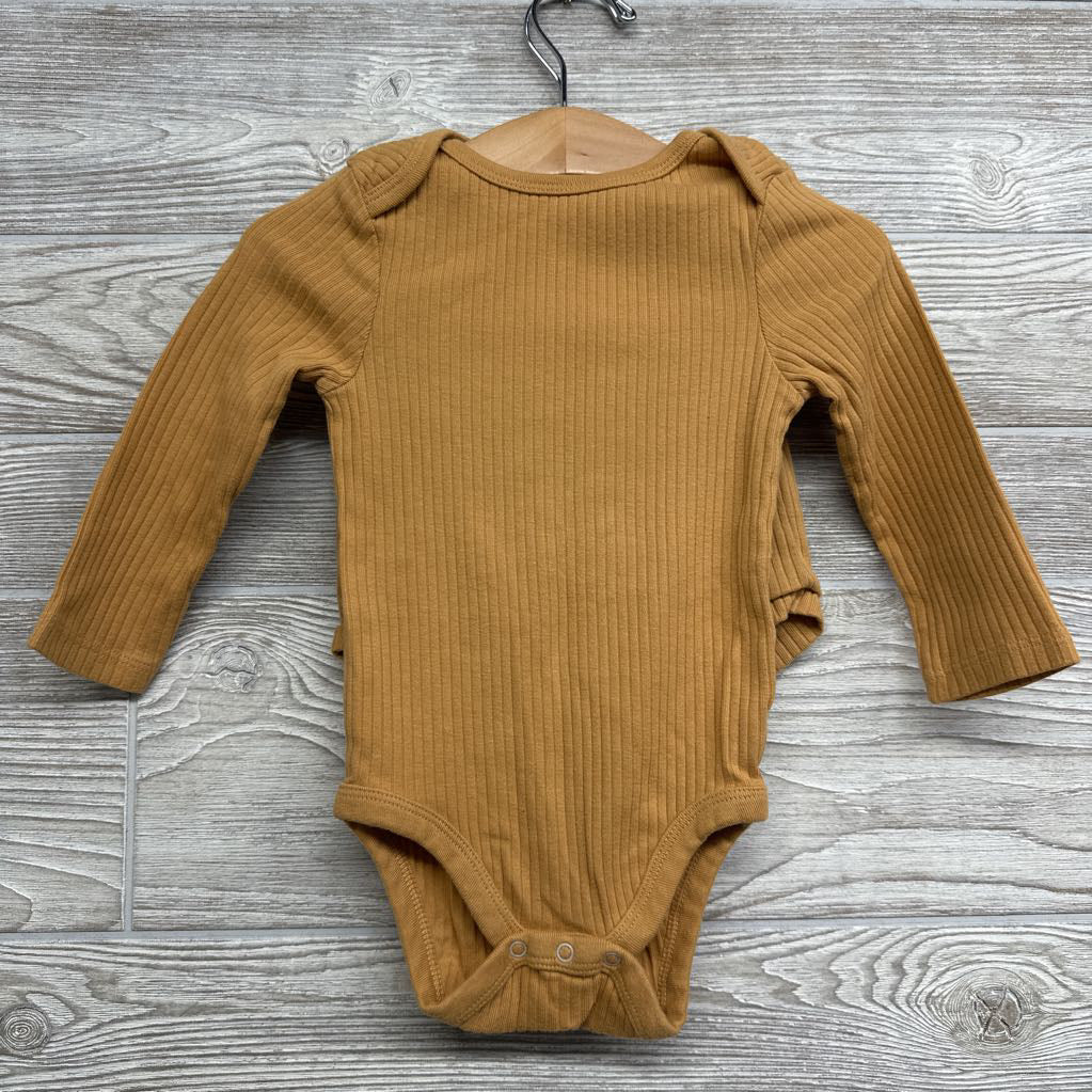 LS Ribbed Bodysuit & Bummies W/ Bandana Bib 12M