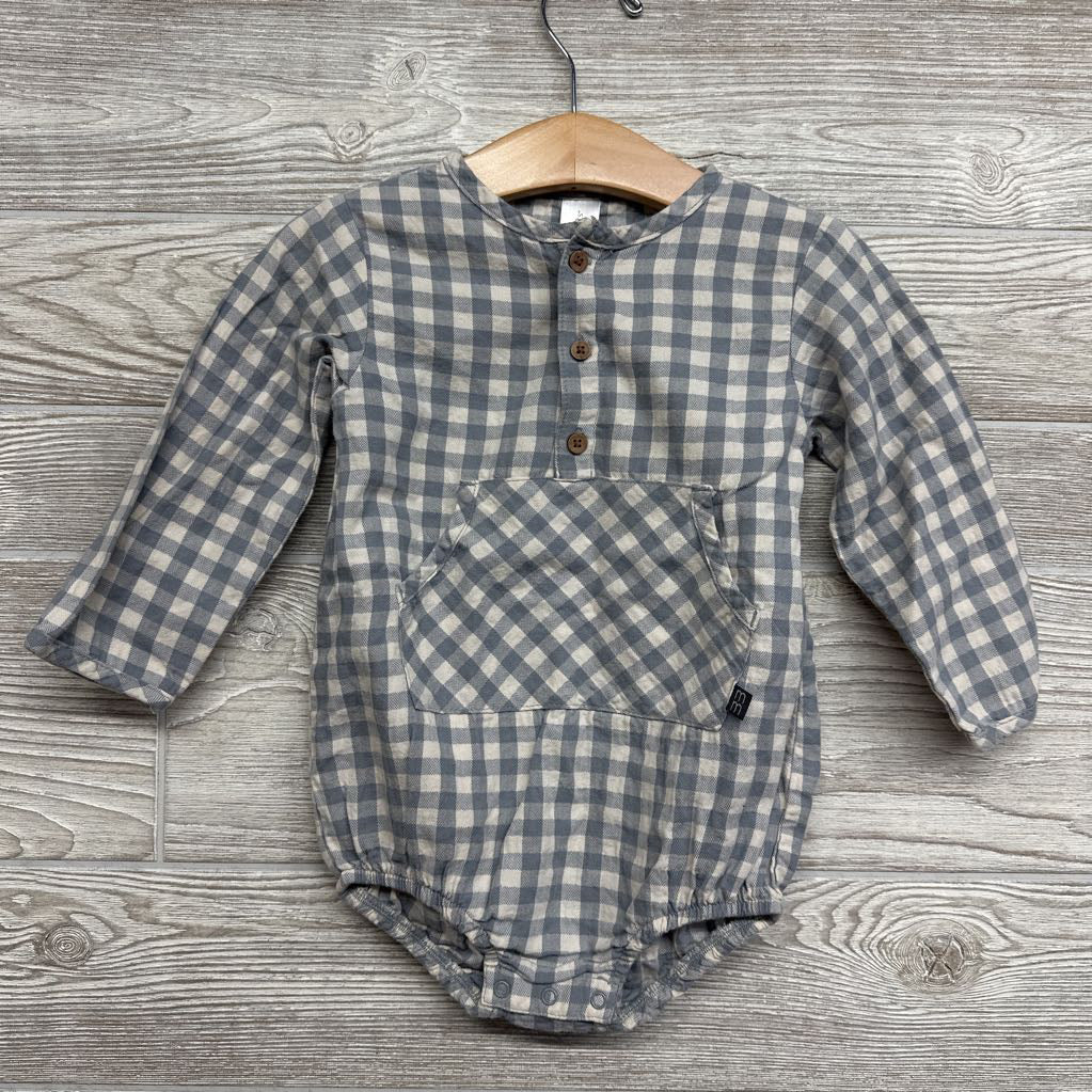 LS Gingham Bubble Romper 18M