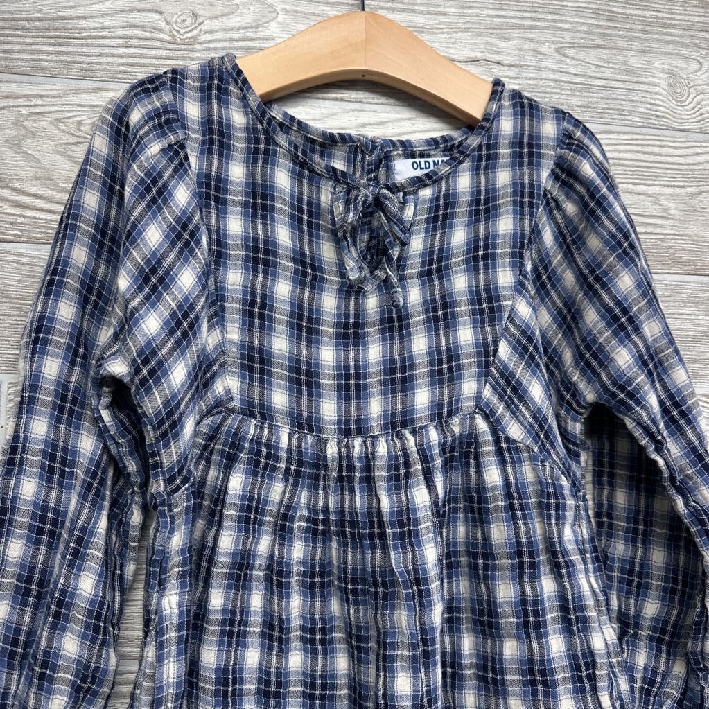 LS Plaid Gauze Dress 6-7