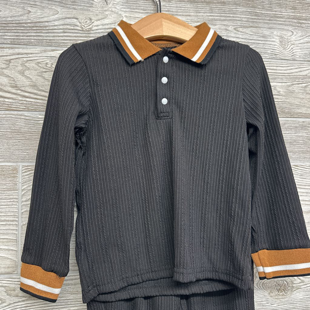 Ribbed Polo Shirt & Pants 2-3t