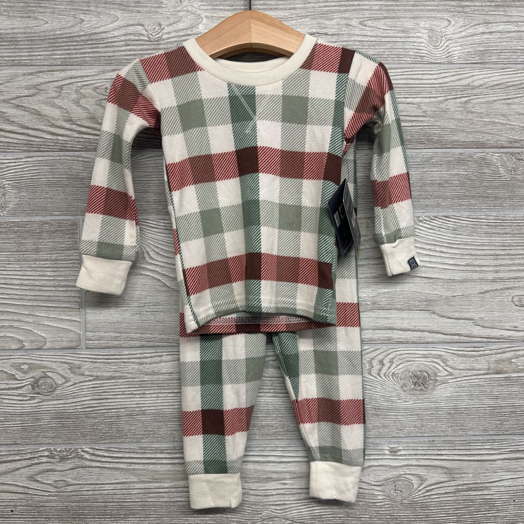 NEW 2 Pc LS Plaid PJs 18M